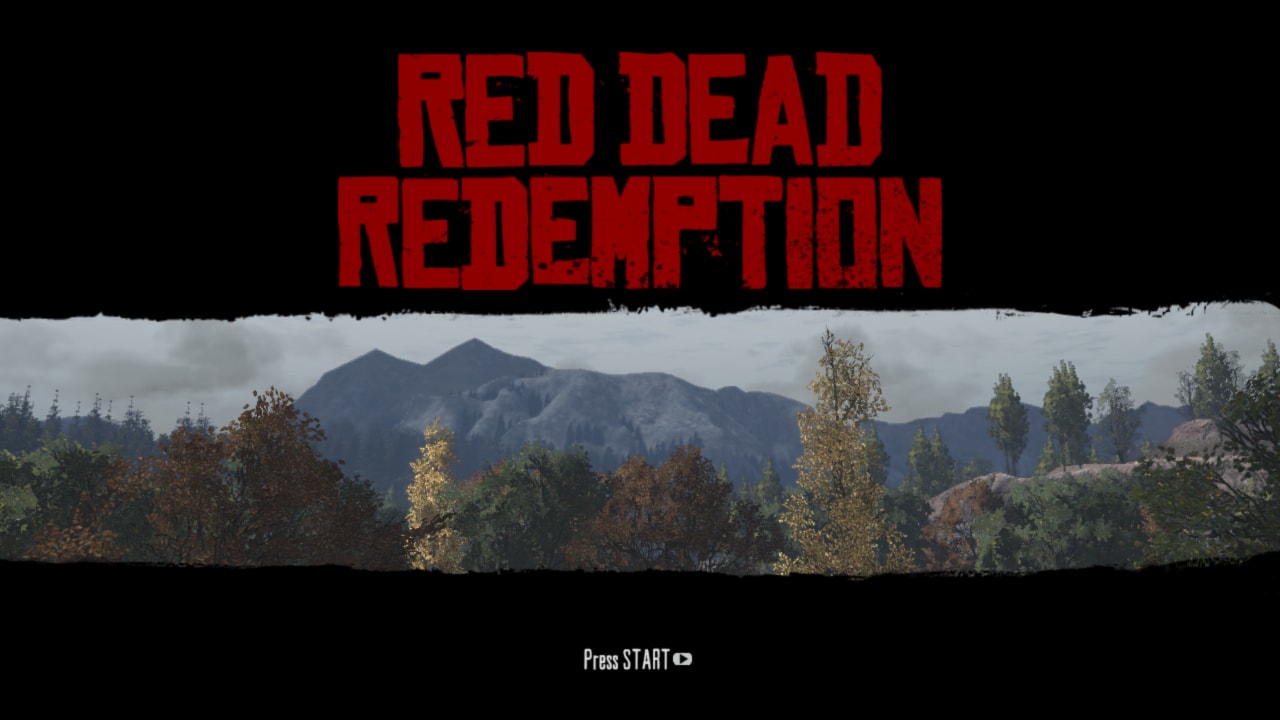 Red Dead Redemption title screen for Xbox 360